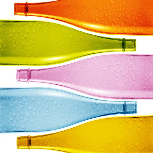 Gekleurde glazen fles — Stockfoto