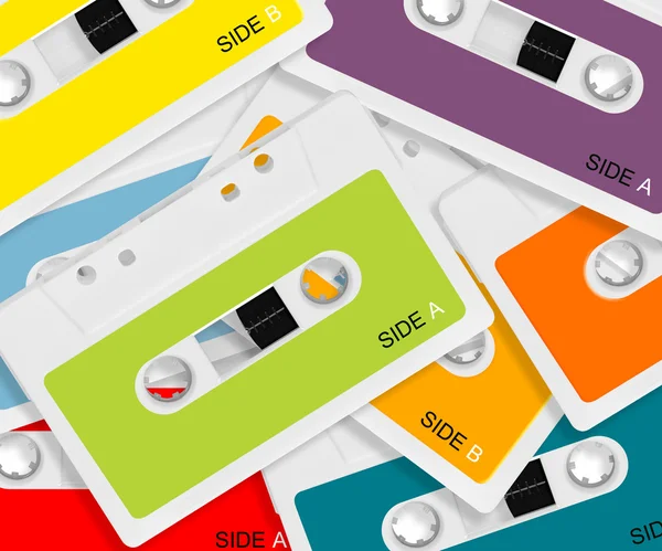 Farbige Audiokassette — Stockfoto