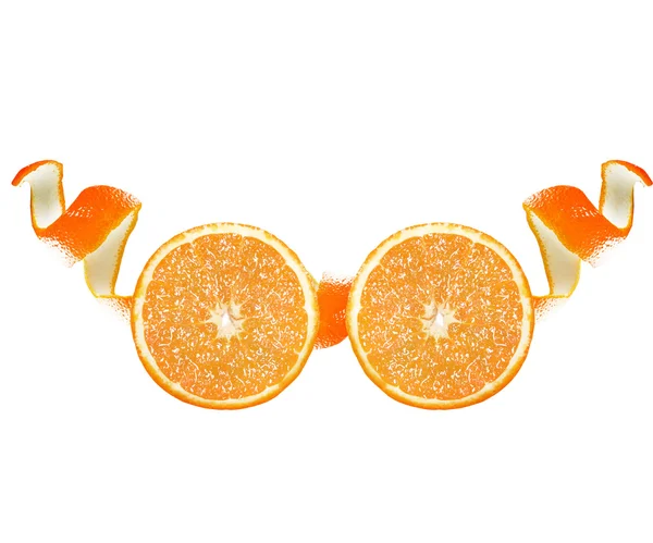 Scorza d'arancia e fetta — Foto Stock