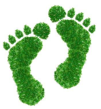 Green footprint Sign clipart