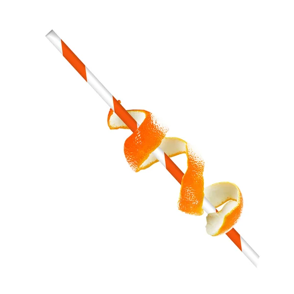 Oranje met stro. — Stockfoto