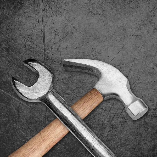 Spanner and hammer — Stock Photo, Image