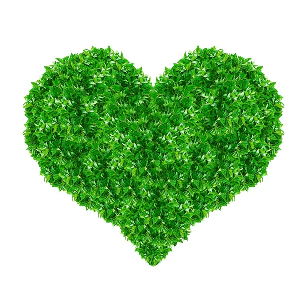 Zelené srdce znamení — Stock fotografie