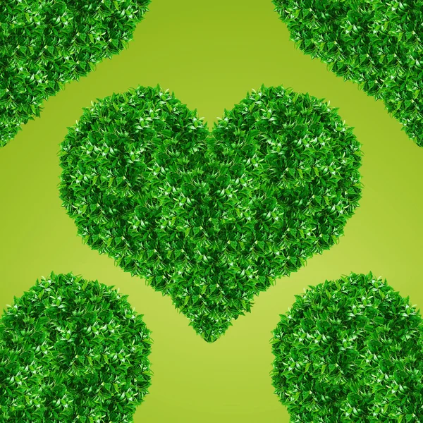 Zelené srdce znamení — Stock fotografie
