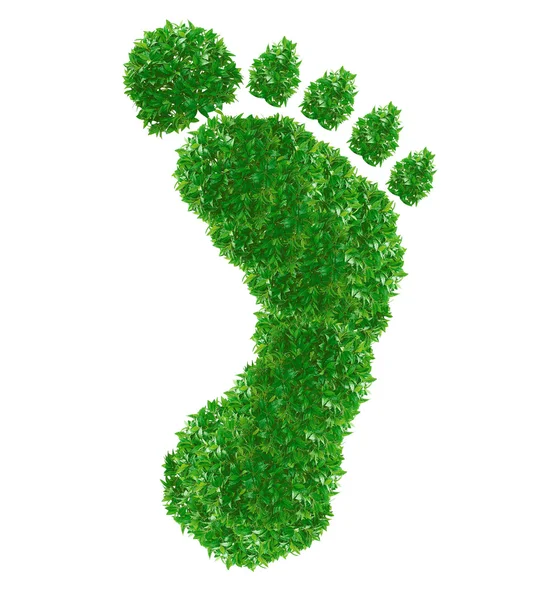 Grünes Fußabdruckschild — Stockfoto