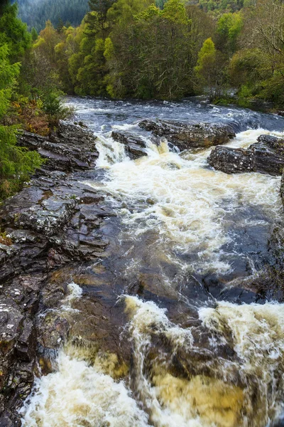 Wild river with fall floating through a forest — Stock Photo, Image