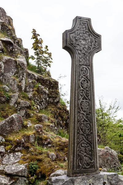 stock image Celtic grave stone on a hill