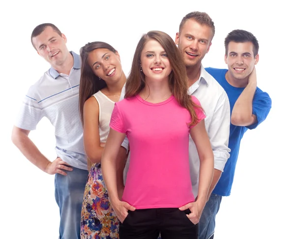 Happy smiling group of friends — Stock Photo, Image