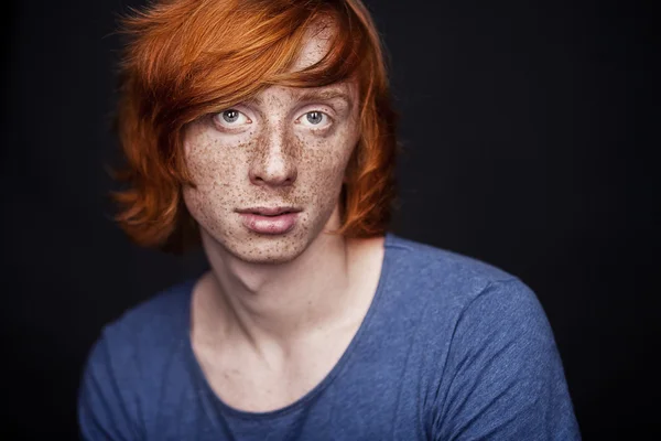 stock image Young man with freckles