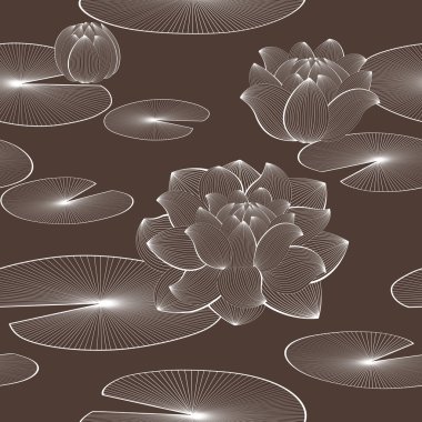 Lotus flower seamless pattern clipart