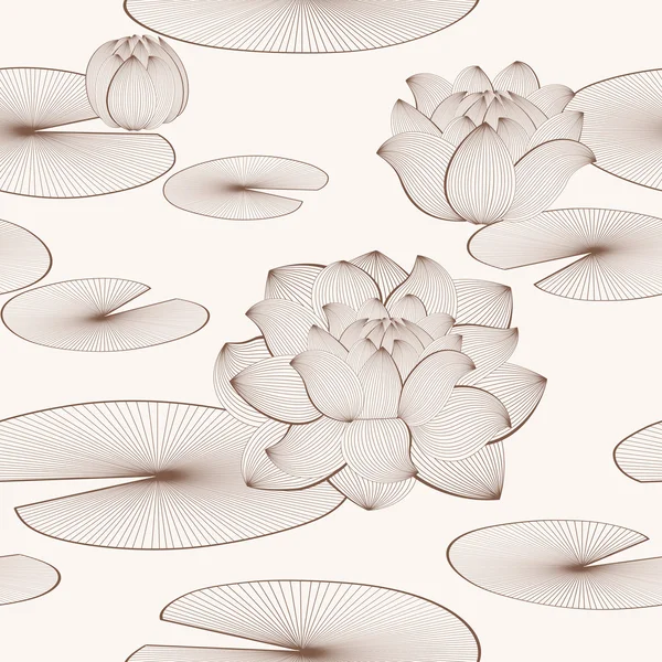 로터스 꽃 원활한 패턴 — 스톡 사진