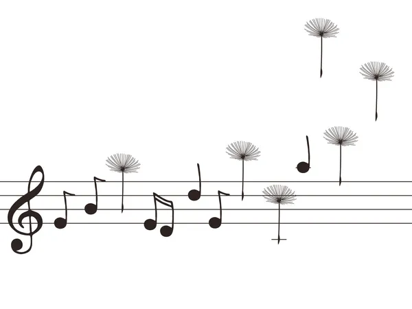 Εικονογράφηση του σημειώνει μουσική με πικραλίδα — Φωτογραφία Αρχείου
