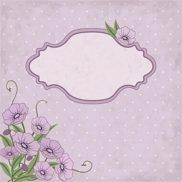 Квіткова рамка з фіолетовими квітами — стокове фото