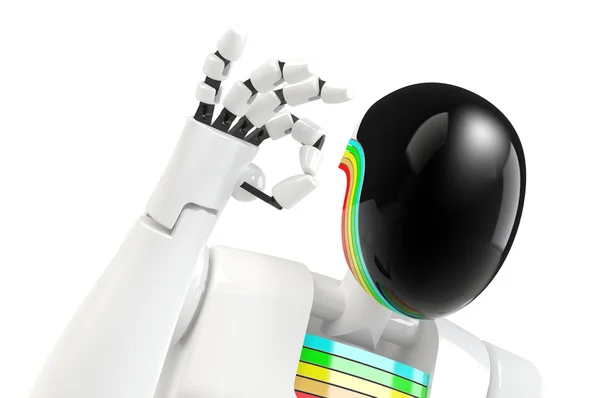 Robot ruce ok znamení — Stock fotografie