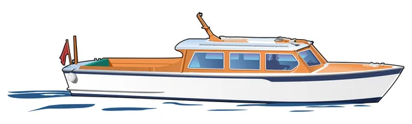 Vit båt — Stock vektor