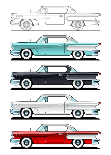 Carros Clássicos - anos 60 — Vetor de Stock