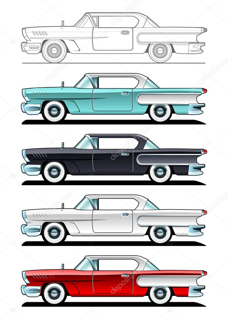 Classic Cars - 60s — Stock Vector © suricoma #11935257