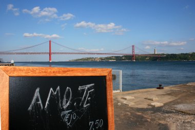 Tagus Nehri - - seni seviyorum tagus Nehri - amo te tejo ile 24 Nisan Köprüsü - Lizbon