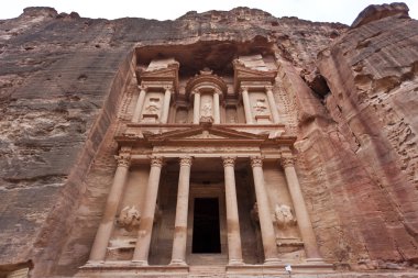 The Treasury in Petra - the famous temple of Indiana Jones in Jordan clipart