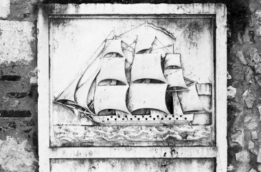 Tall Ship In Stone clipart