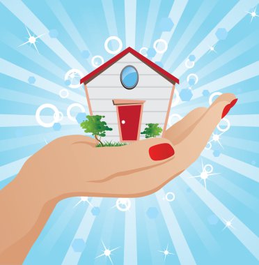 House on the palm of your hand clipart