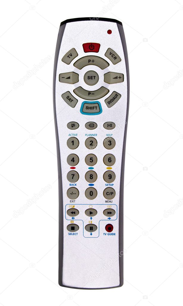 Silver TV/VCR/DVD Remote Controller