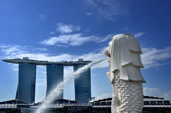 stock image The Merlion Park and Marina Bay Sands Resort