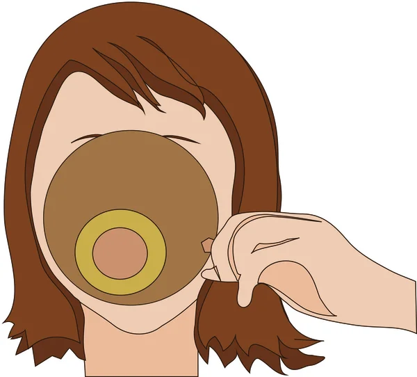 女孩喝咖啡 — 图库矢量图片