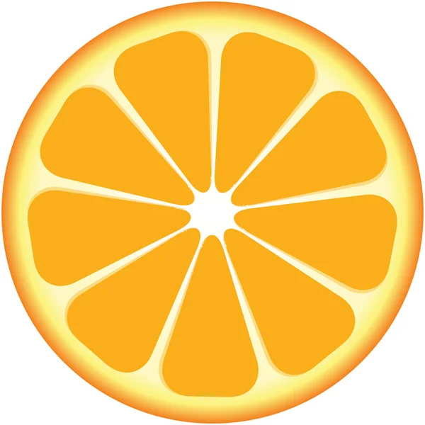 Gelbes rundes Segment einer Zitrone — Stockvektor