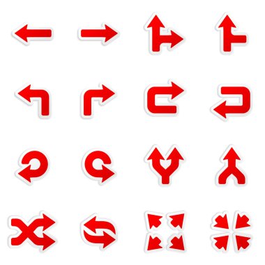 Arrows stickers. Vector icons set. clipart