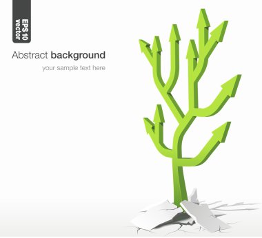 Arrows tree - growth success concept. Vector abstract background. clipart