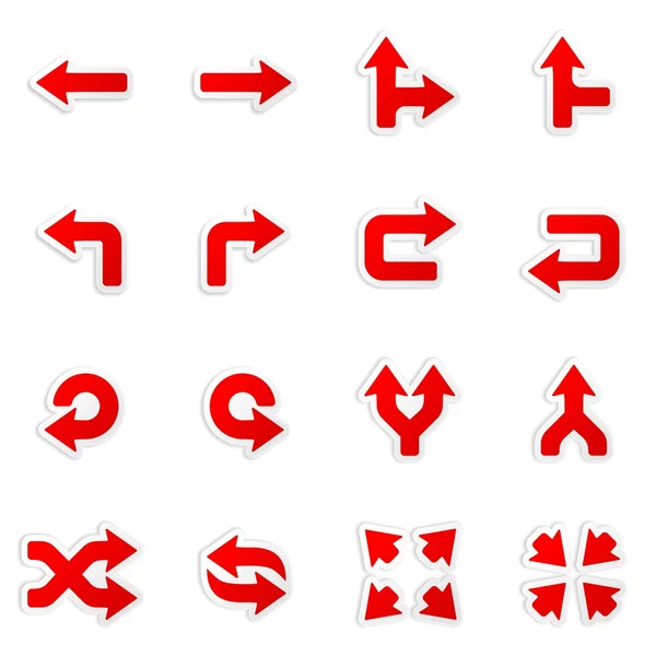 Pegatinas de flechas. Conjunto de iconos vectoriales . — Archivo Imágenes Vectoriales