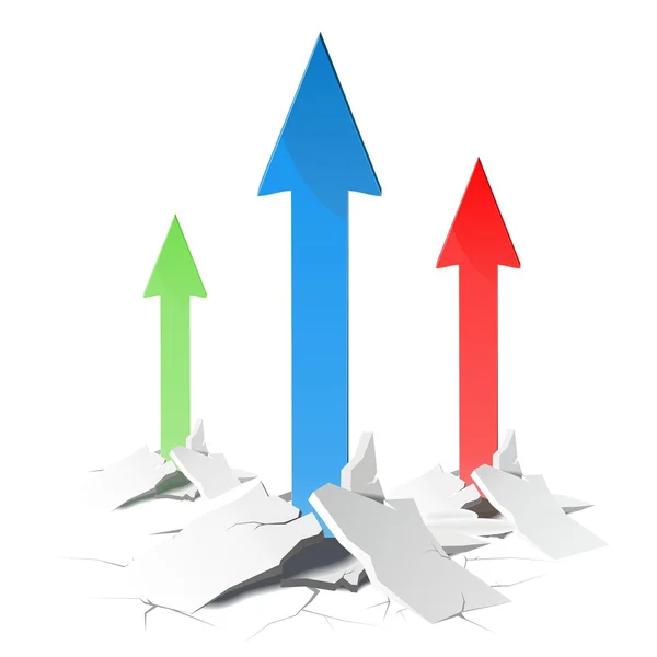 Arrows raising up concept — Stock Vector