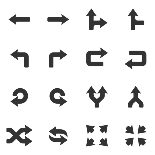 Flechas iconos conjunto Ilustraciones de stock libres de derechos