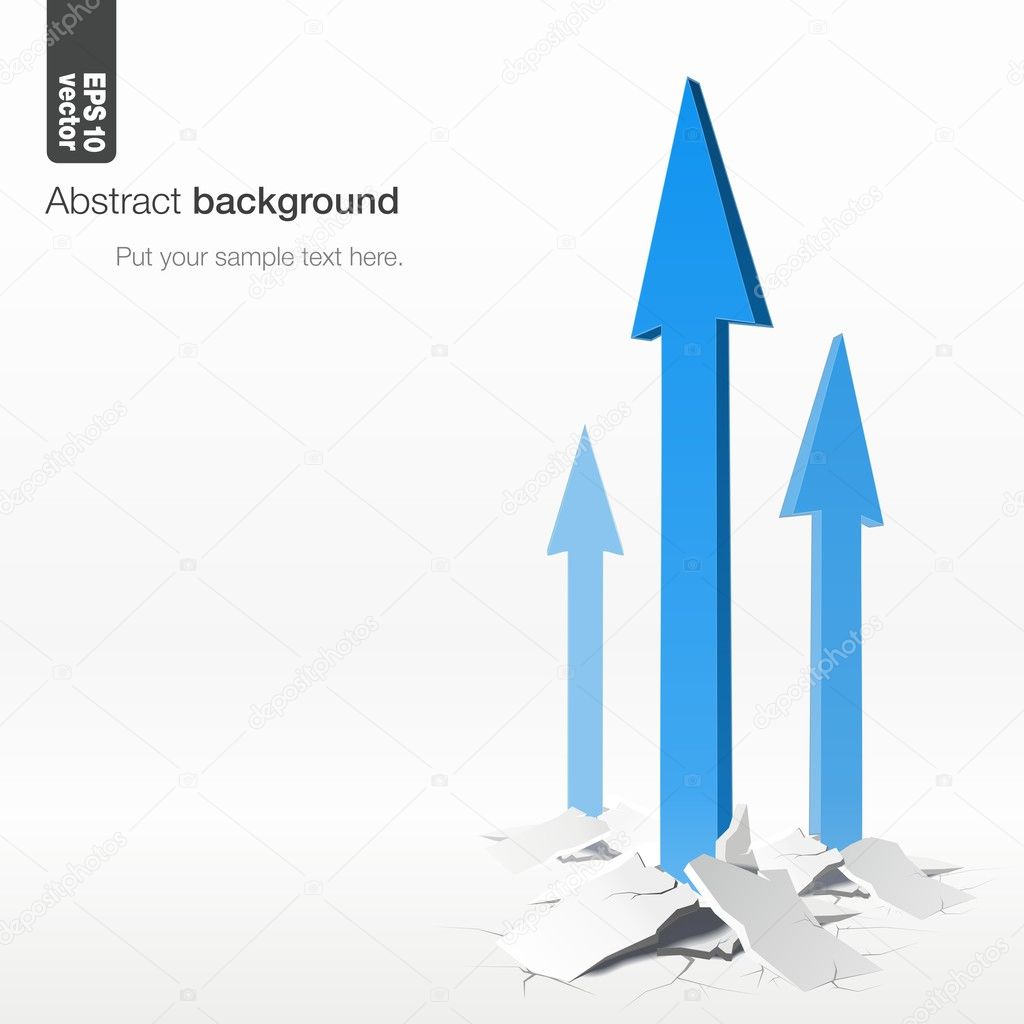 Growth arrows - success concept. Vector abstract background.