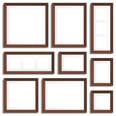 Wenge frames set clipart