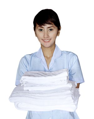 Smiling maid woman clipart