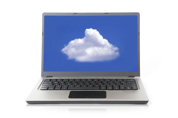 Ноутбук с облаком — стоковое фото