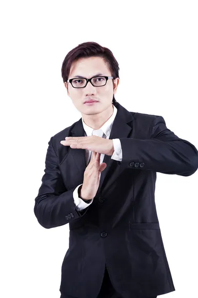 Businessman with hand gesture — Stock Photo, Image