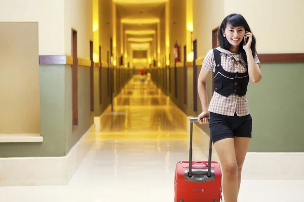 Otel konukları koridor — Stok fotoğraf