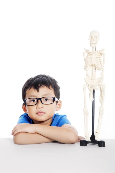 stock image Nerd student at laboratory