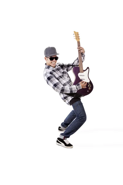 Action of guitarist — Stock Photo, Image