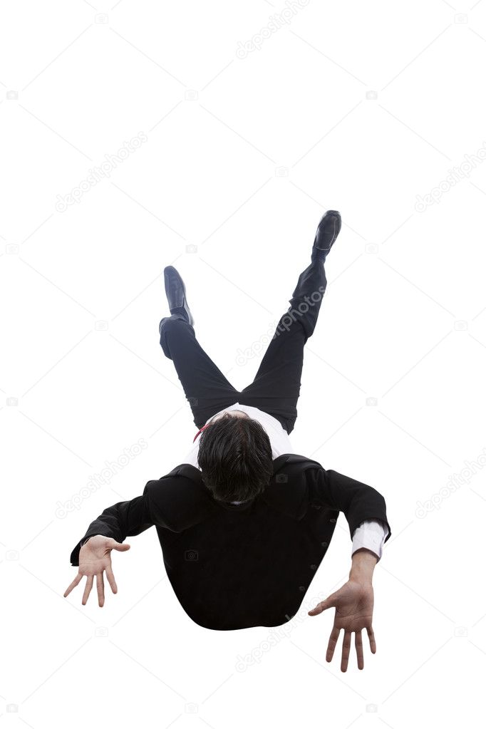 Businessman falling down