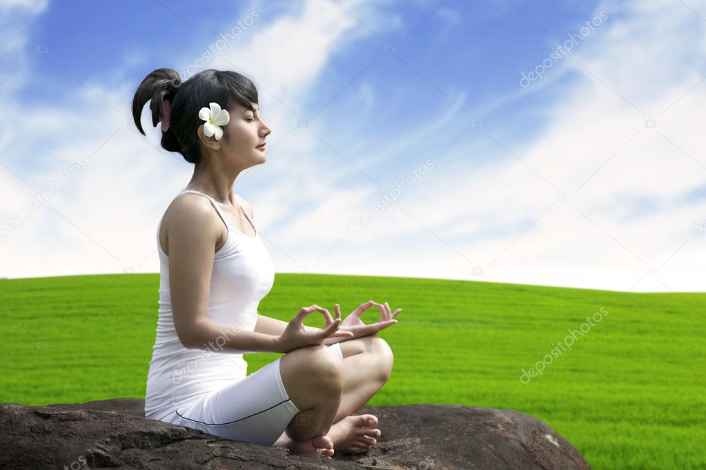 Meditating by the meadow