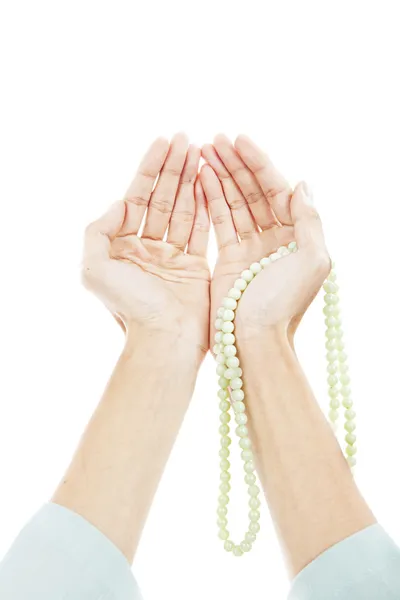 Stock image Muslim praying hands isolated on white