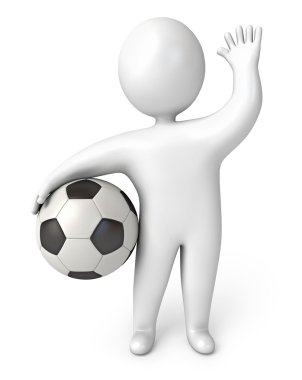 bir futbol topu tutan kişi