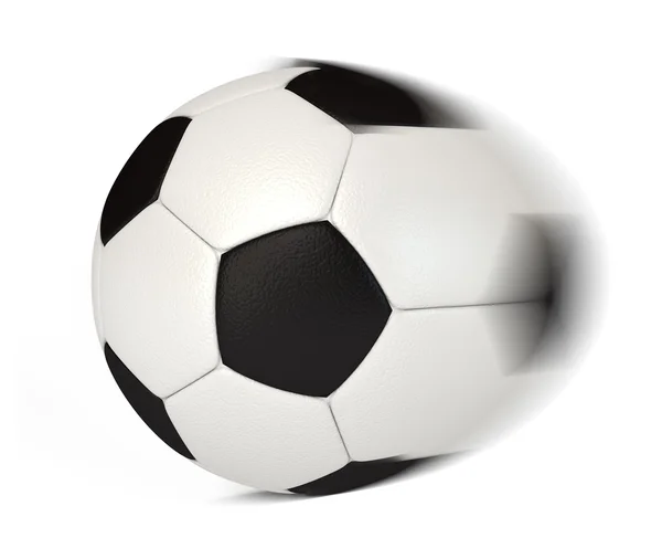 Balón de fútbol en movimiento — Stockfoto