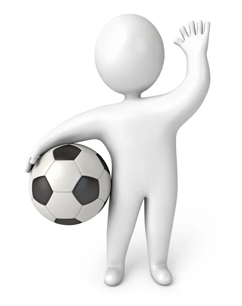 Person holding a soccer ball — Stock Photo, Image