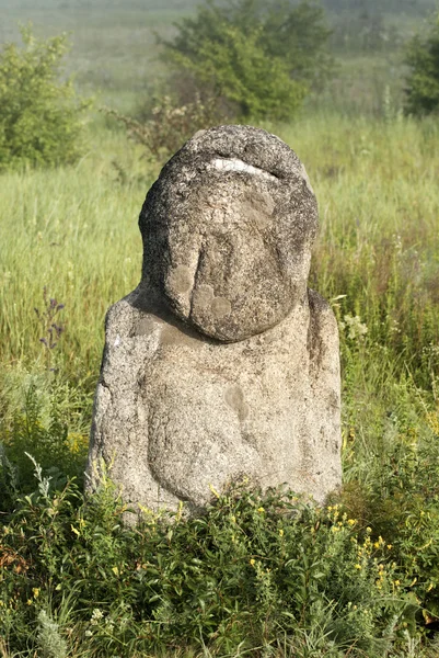 Stone idol in the steppe — Stock Photo, Image