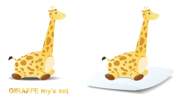 Conjunto de brinquedos girafa bonito — Vetor de Stock